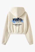 Women’s Vintage-Wash Cropped Zip-Up Hoodie