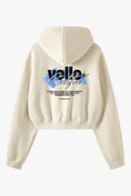 Women’s Vintage-Wash Cropped Zip-Up Hoodie