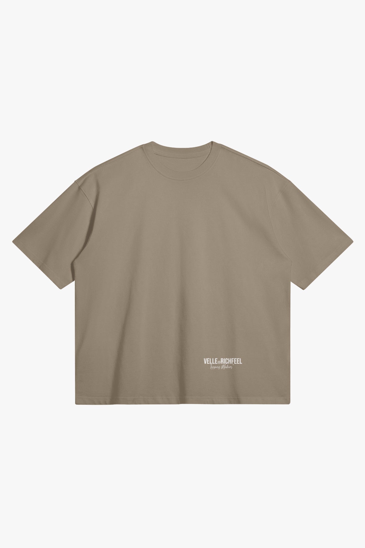 Unisex boxy-fit T-shirt with white Velle artwork