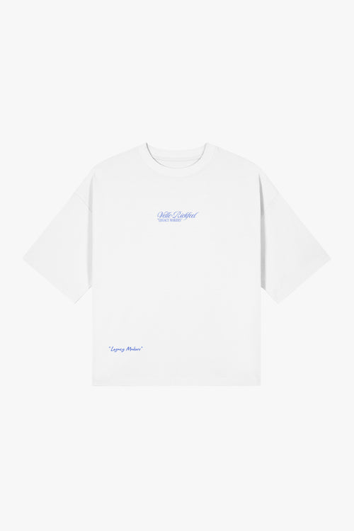 boxy-fit t-shirt unissexo com arte em Azul