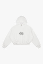 hoodie branca com arte "Ceate your own sunshine" em glitter preto