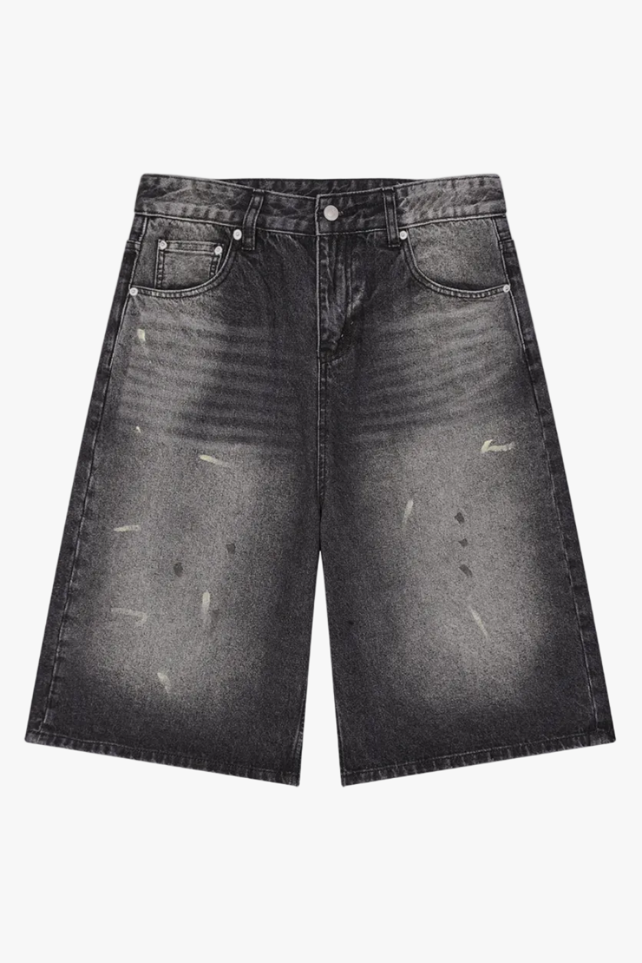 Calções Jeans Masculino Wide Leg com Lavagem Vintage