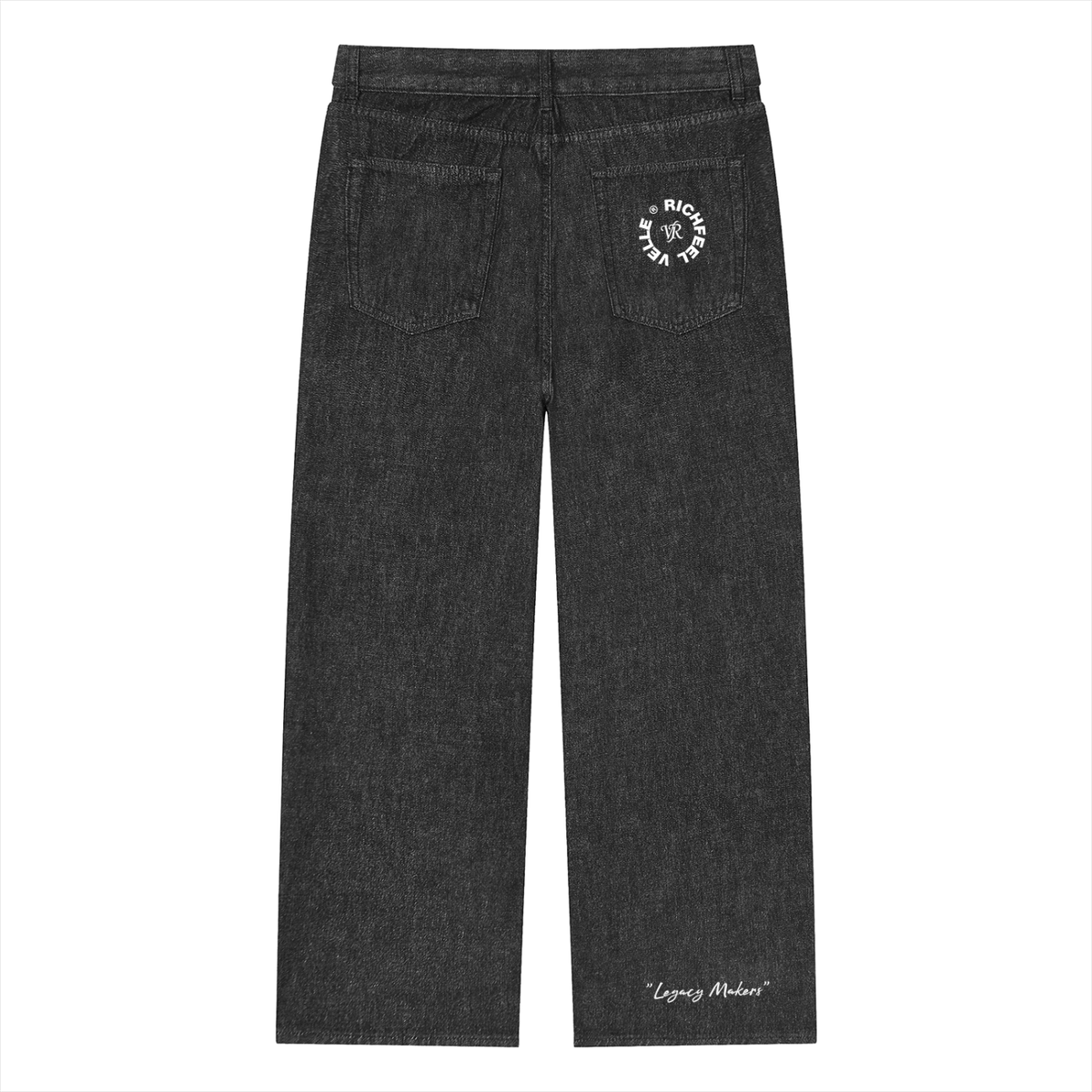 Calça de ganga Unissexo de Corte Reto com Lavagem Vintage