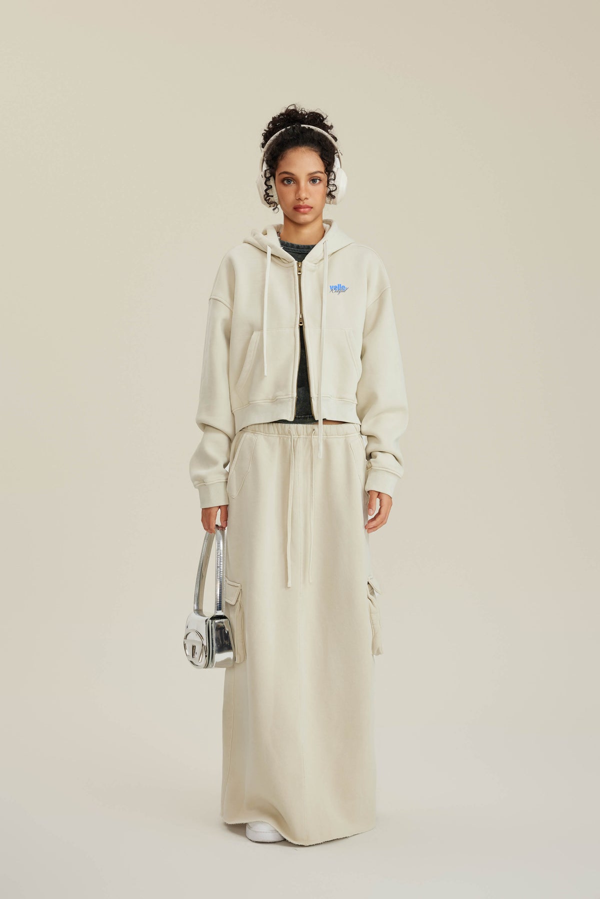 Women’s Vintage-Wash Cropped Zip-Up Hoodie