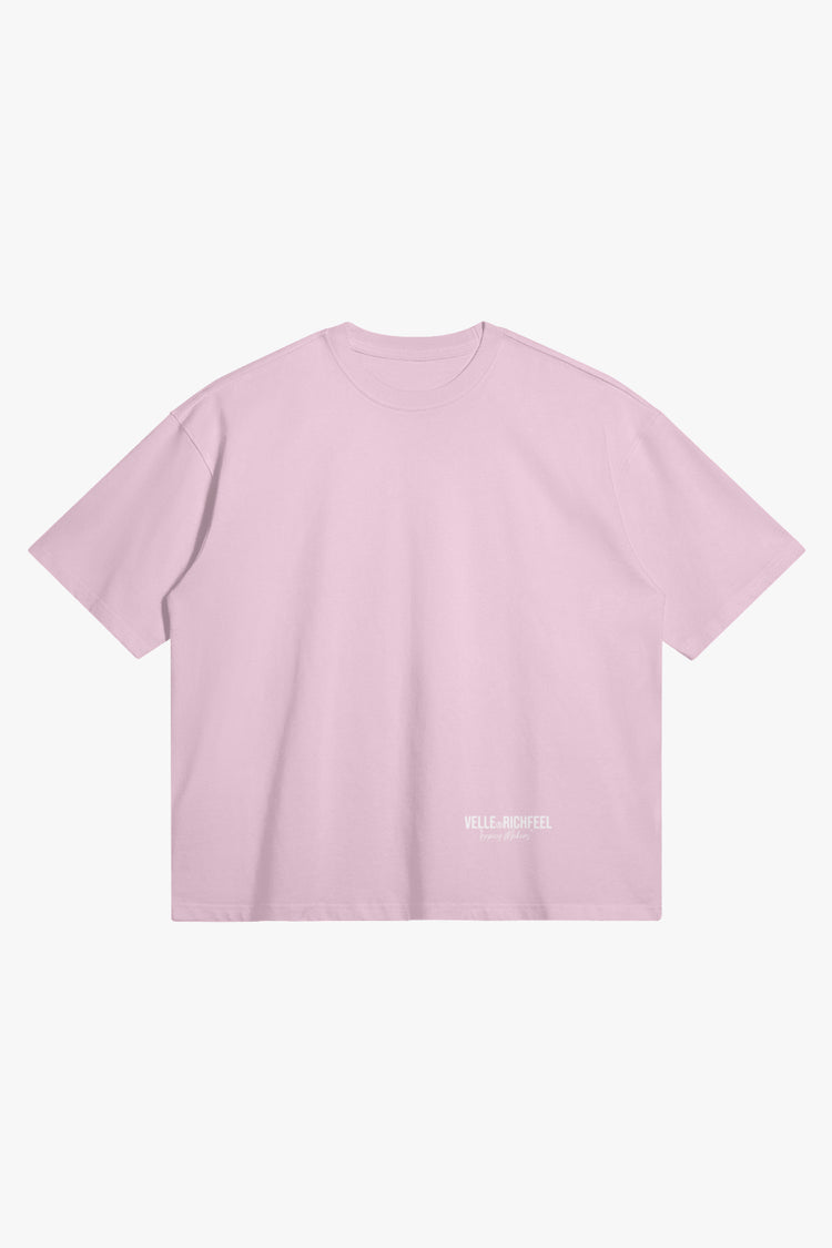 Unisex boxy-fit T-shirt with white Velle artwork