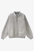 Sweatshirt Unissexo Com Meio Zíper e Gola Alta