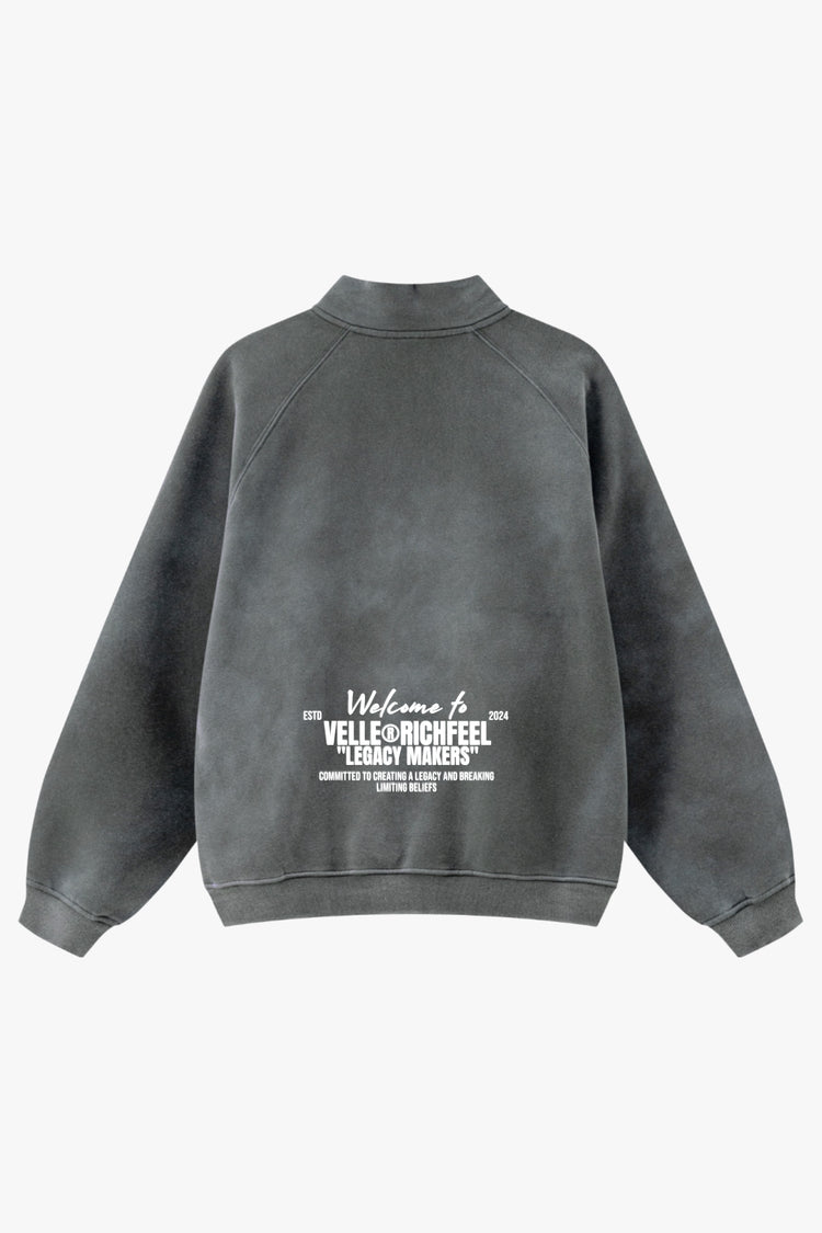 Sudadera unisex con media cremallera y cuello alto