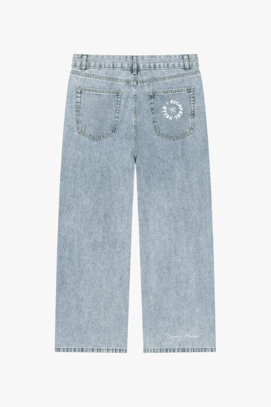 Calça de ganga Unissexo de Corte Reto com Lavagem Vintage