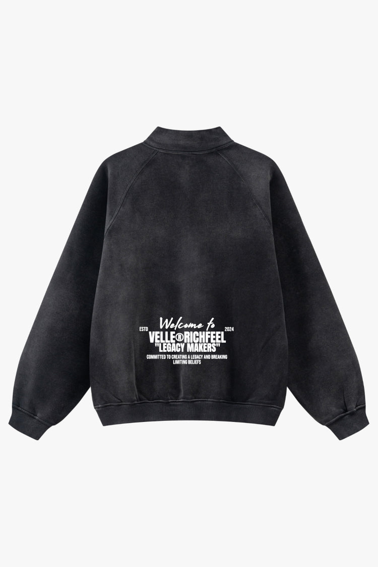 Sudadera unisex con media cremallera y cuello alto