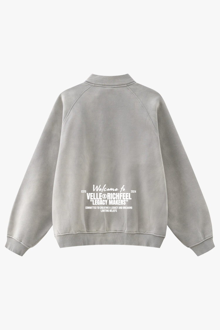 Sudadera unisex con media cremallera y cuello alto