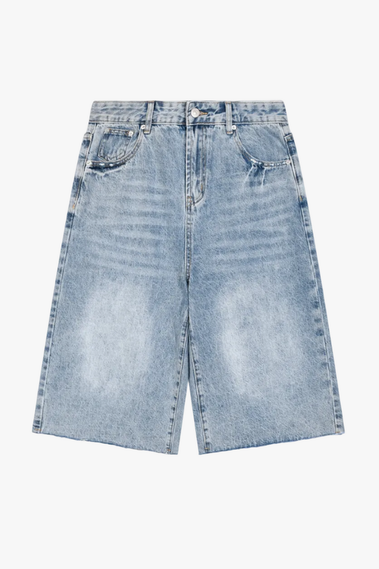 Men’s Vintage Wide-Leg Denim Shorts