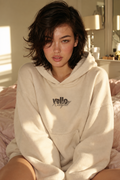 Hoodie Boxyfit Com Arte Velle Em cor creme