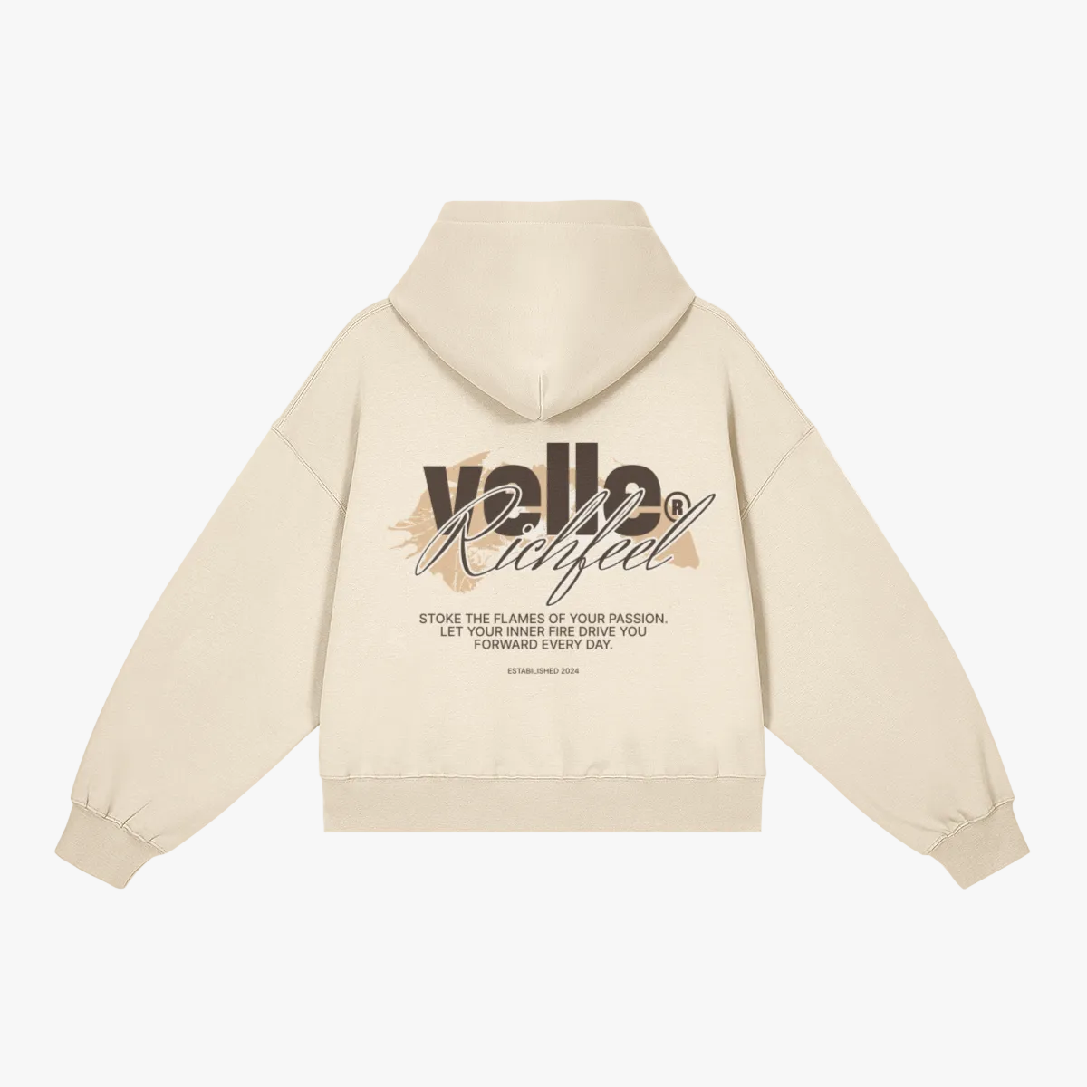 Hoodie Boxyfit Com Arte Velle Em cor creme