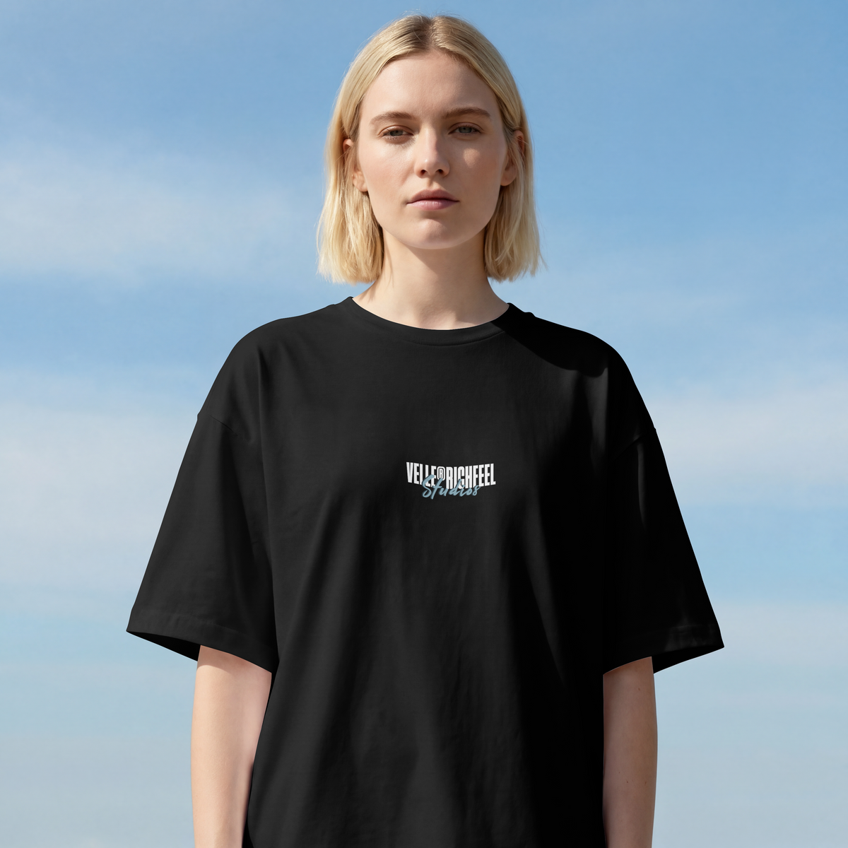 T-shirt boxy Velle Vintage — Gráfico à frente e atrás