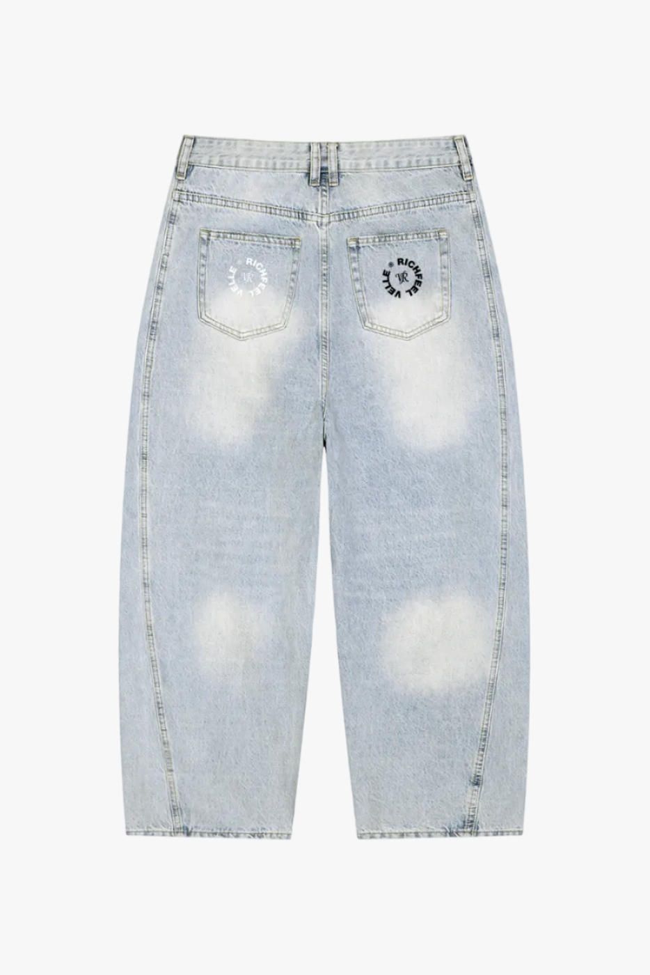 Calça Jeans Barrel Leg com Lavagem Vintage e Efeito Desbotado pelo Sol
