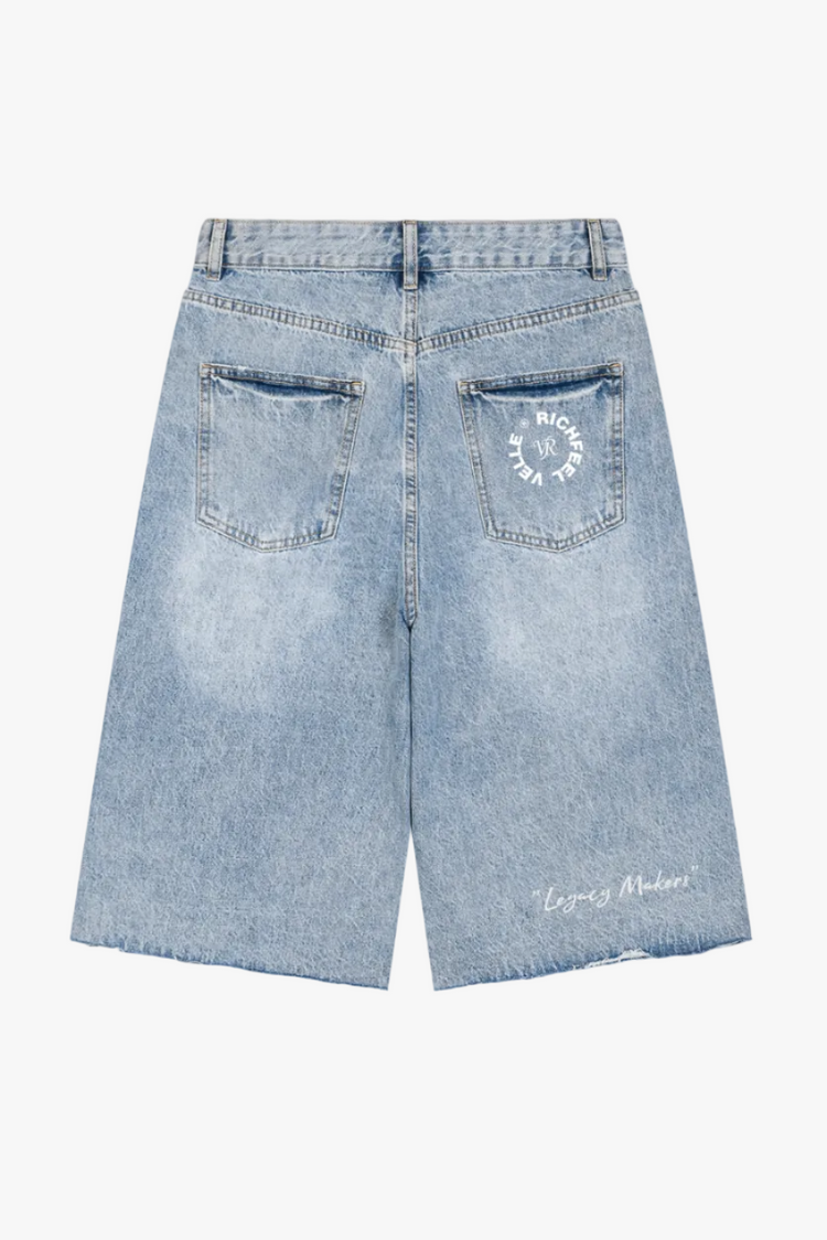 Men’s Vintage Wide-Leg Denim Shorts