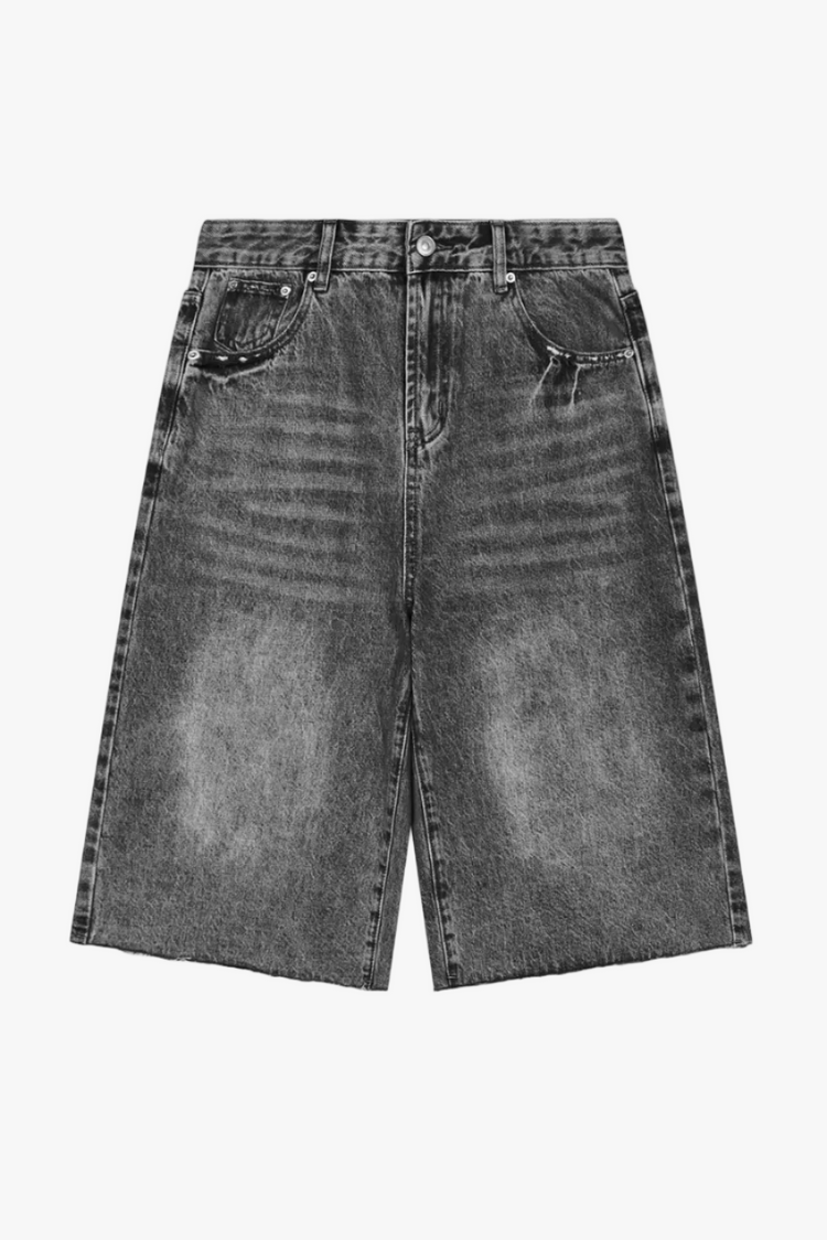 Men’s Vintage Wide-Leg Denim Shorts
