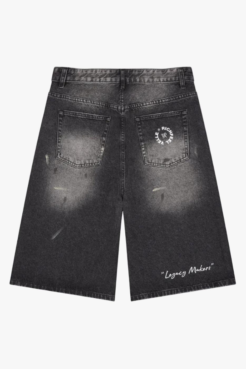 Calções Jeans Masculino Wide Leg com Lavagem Vintage