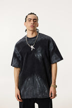 260GSM Unisex Painted Pigment-Wash T-shirt Snowflake Grey