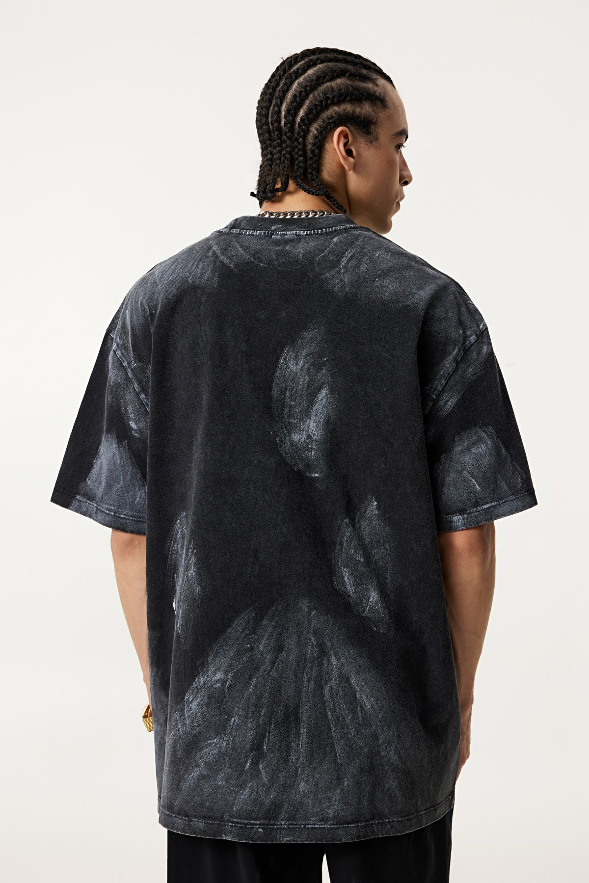 260GSM Unisex Painted Pigment-Wash T-shirt Snowflake Grey