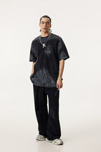 260GSM Unisex Painted Pigment-Wash T-shirt Snowflake Grey