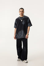 260GSM Unisex Painted Pigment-Wash T-shirt Snowflake Grey