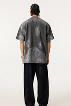 260GSM Unisex Painted Pigment-Wash T-shirt Dark Grey