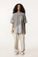 260GSM Unisex Painted Pigment-Wash T-shirt Medium Grey