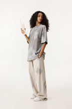 260GSM Unisex Painted Pigment-Wash T-shirt Medium Grey