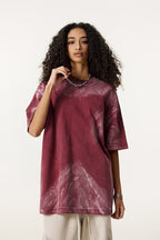 260GSM Unisex Painted Pigment-Wash T-shirt Vintage Red