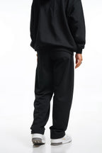 360GSM Men's Clean Solid Terry Straight-Fit Pants Black