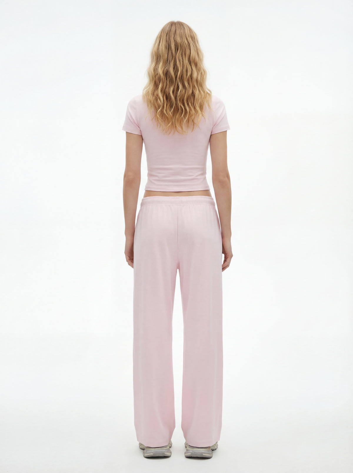 200GSM Women's High-Stretch Spandex Jersey Fitted T-Shirt Blush Pink