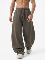 320GSM Men's Textured Denim Curved Panel Pants Coffee