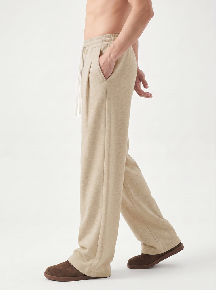 320GSM Men's Old Money Textured Straight-Leg Pants Haze Gold