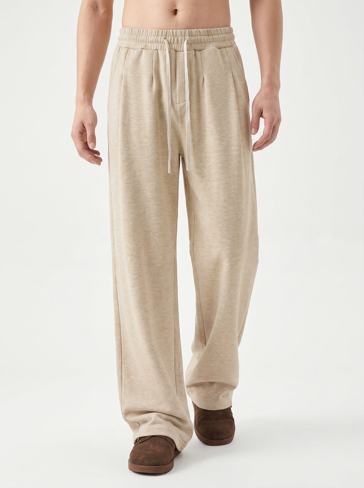 320GSM Men's Old Money Textured Straight-Leg Pants Haze Gold