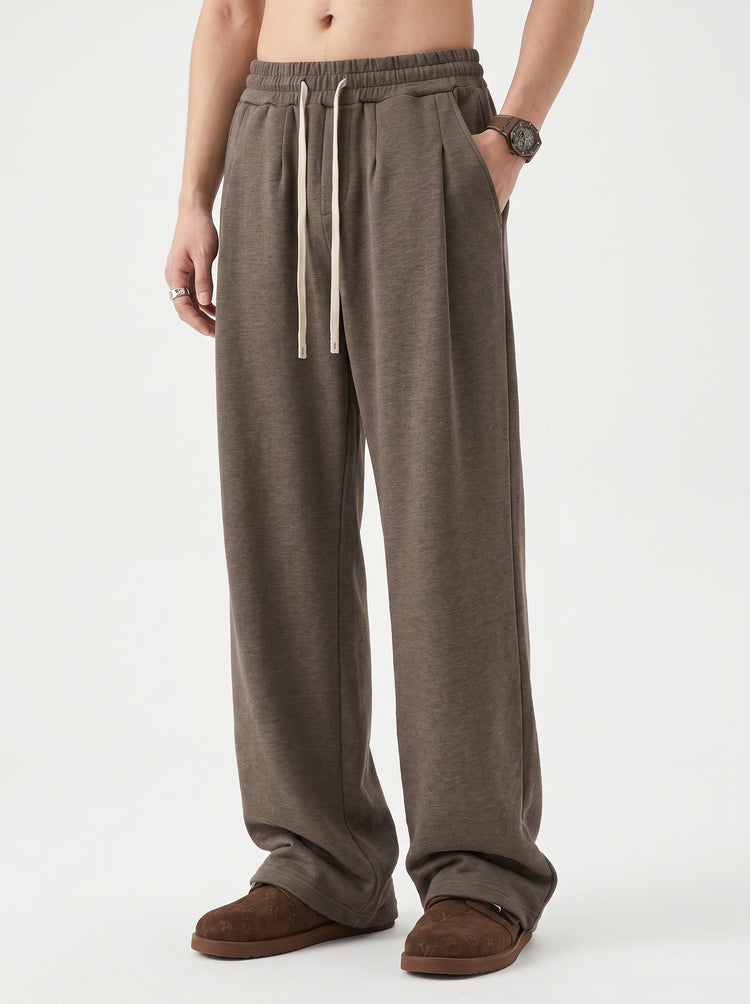 320GSM Men's Old Money Textured Straight-Leg Pants Selenphine