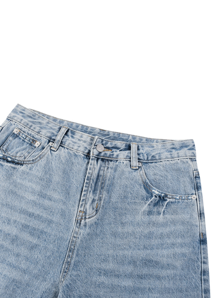 Men’s Vintage Wide-Leg Denim Shorts
