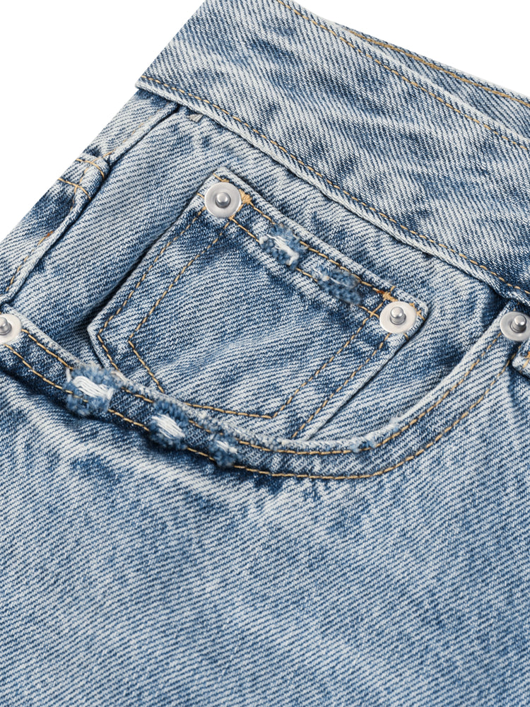 Men’s Vintage Wide-Leg Denim Shorts